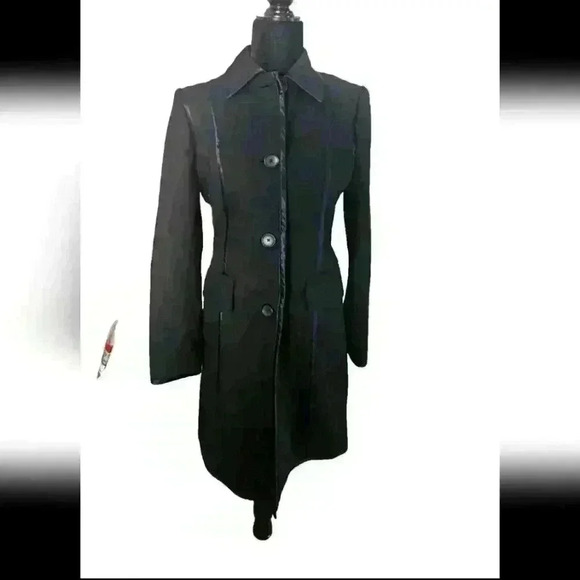 Banana Republic Womens Black Midi Length Trench Coat S - Picture 1 of 14